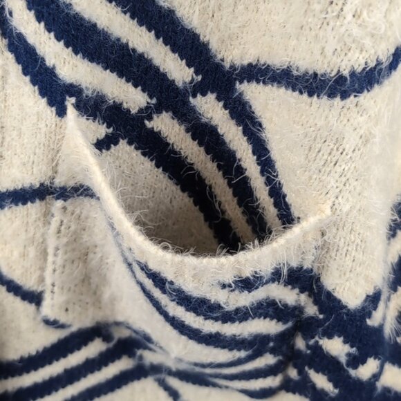 Orange Fashion Village Fuzzy Faux Fur Cardigan Sweater Hooded Plaid Knit Cape - Picture 5 of 13